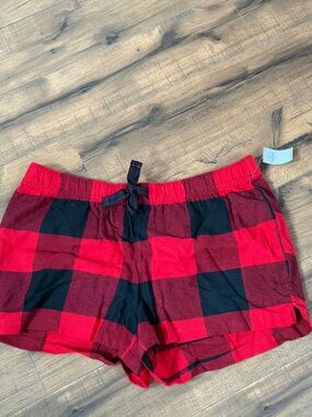 Old Navy Red and Black Plaid Lounge Shorts